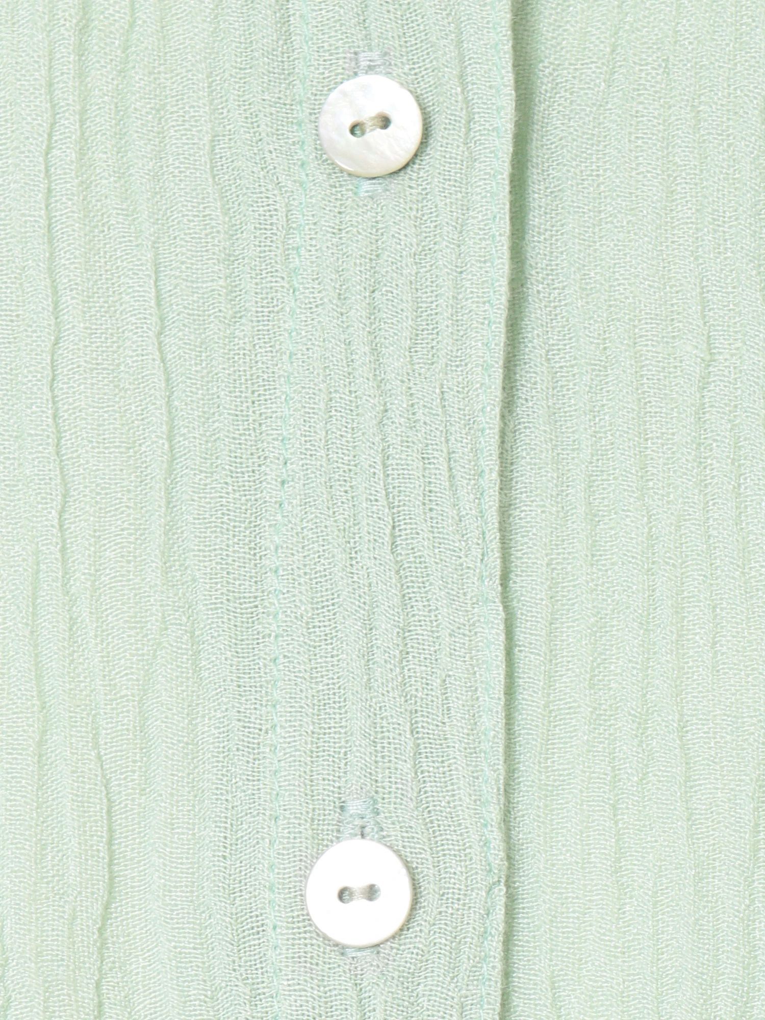 日本 Ungrid - 楊柳皺摺垂墜感襯衫-薄荷 (F)