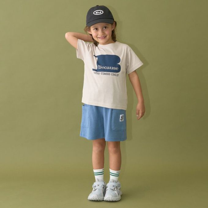 日本 b-ROOM - 柔款彈性大口袋素色短褲(4分丈)-炭灰