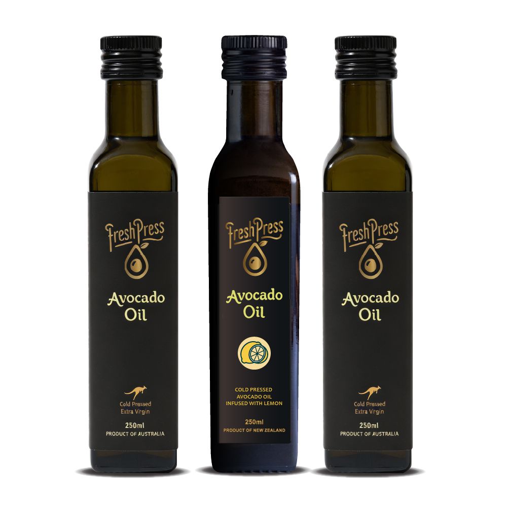 FreshPress頂級冷壓初榨酪梨油-原味2+檸檬1-250mlx3