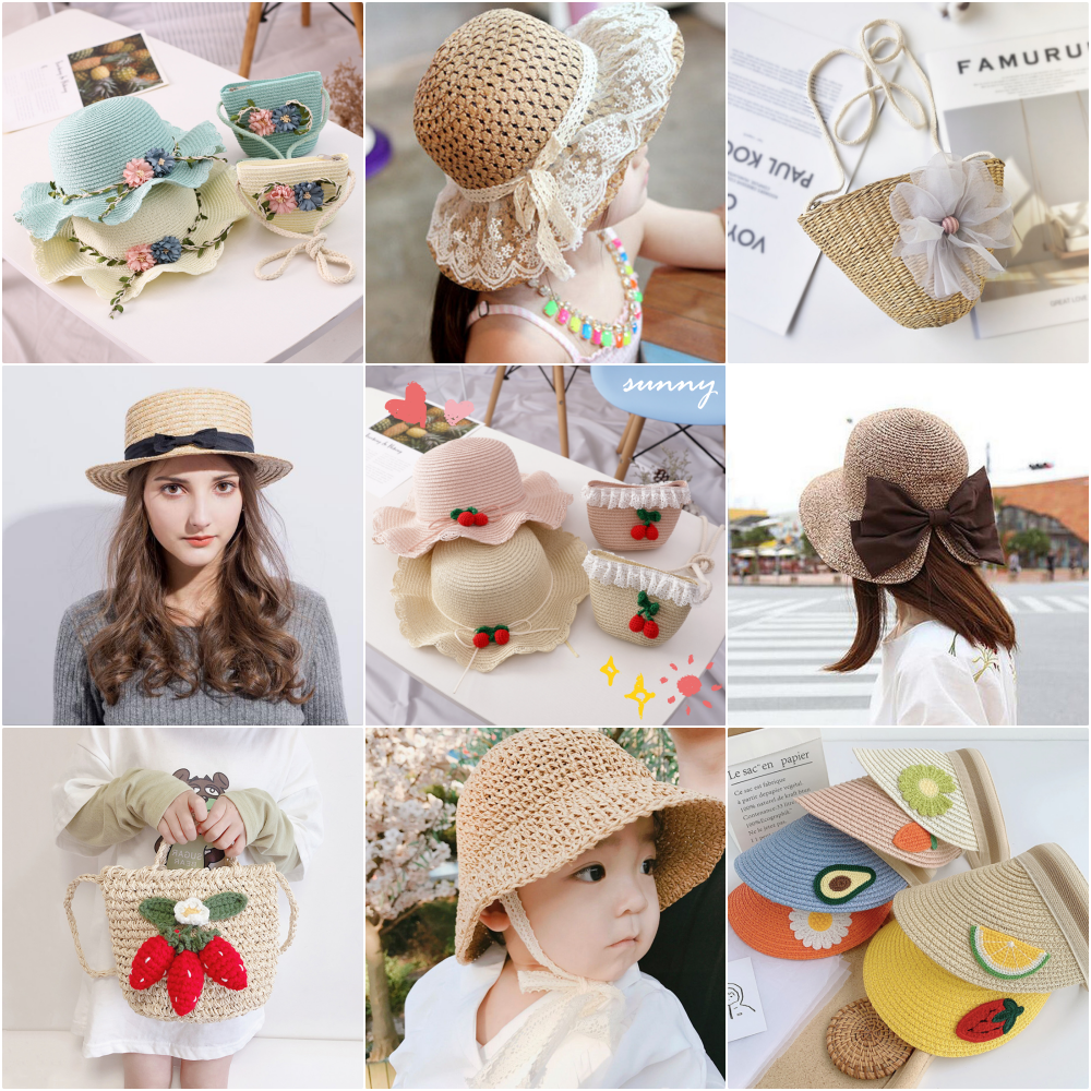 防曬首選！親子款百搭遮陽草帽｜萬用斜背小包
