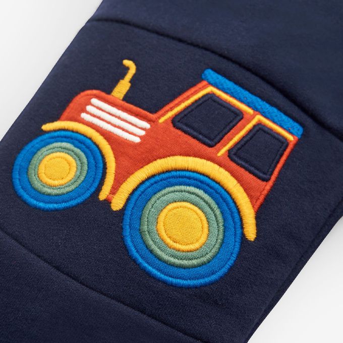 英國 JoJo Maman BeBe - 保暖100%純棉長褲-拖拉機