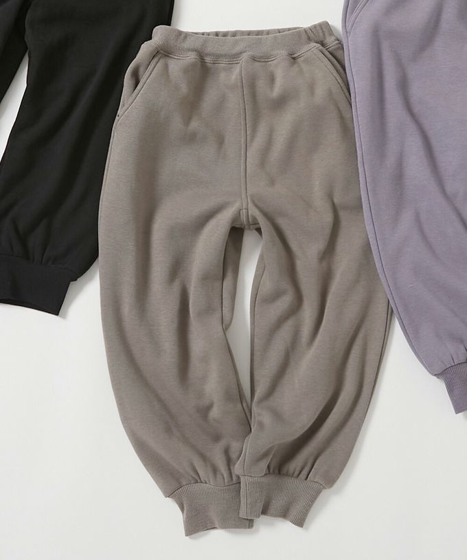 日本 devirock - RICH WARM 素色束口休閒長褲-黑