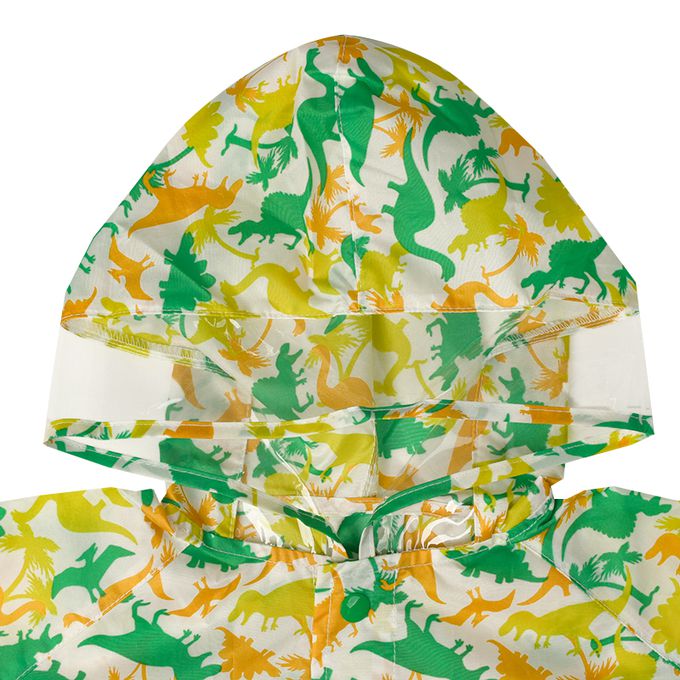 akachan honpo - 短斗篷式 雨衣-恐龍-黃色 (80~95cm)