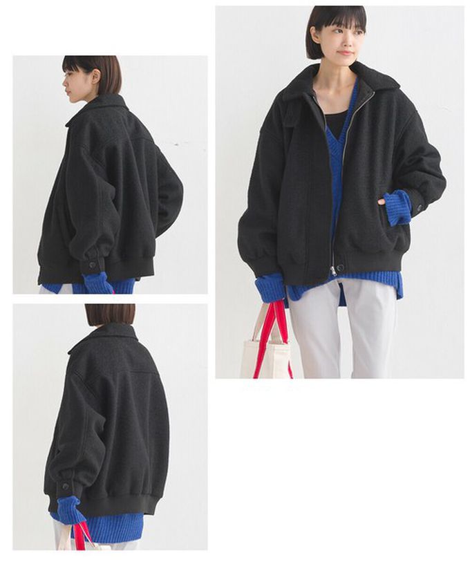 日本 OMNES - 絨毛感率性翻領夾克外套-象牙白