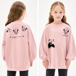 韓國 Jelispoon - (聯名款)卡通人物米妮啾咪長袖套裝-粉X黑