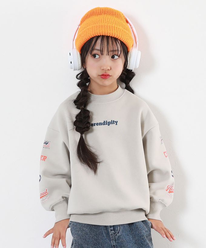 日本 devirock - 裏起毛定番印花長袖上衣-巨大檸檬-黑