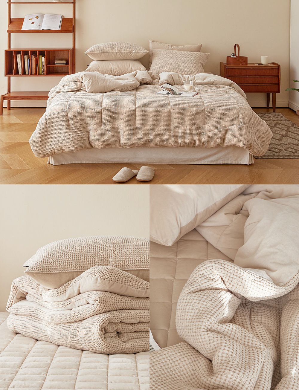 韓國 Maatila - 可水洗天絲莫代爾鬆餅棉被-燕麥