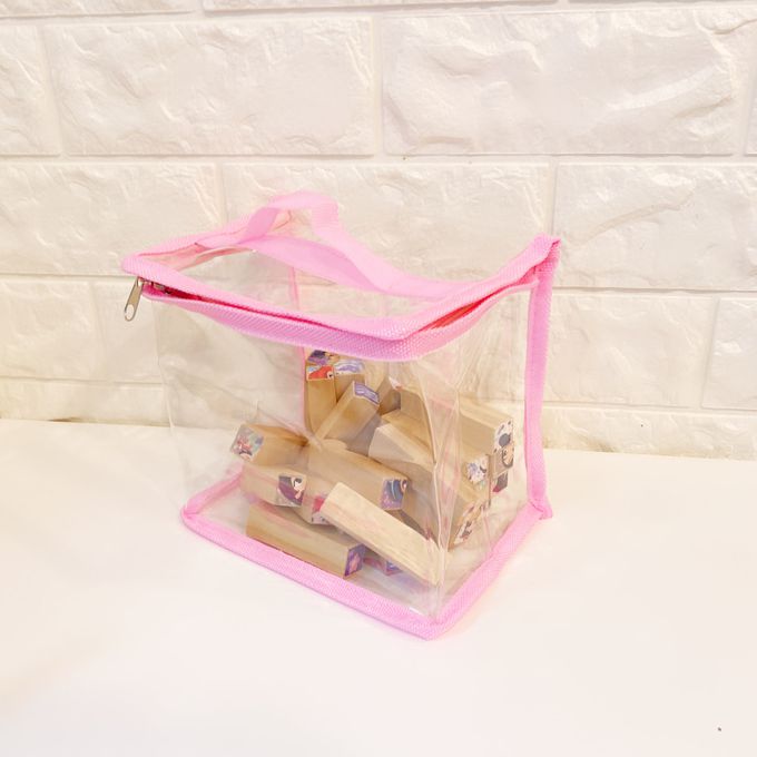 妞妞絲 - 透明收納袋-玫瑰煙粉 (XS)