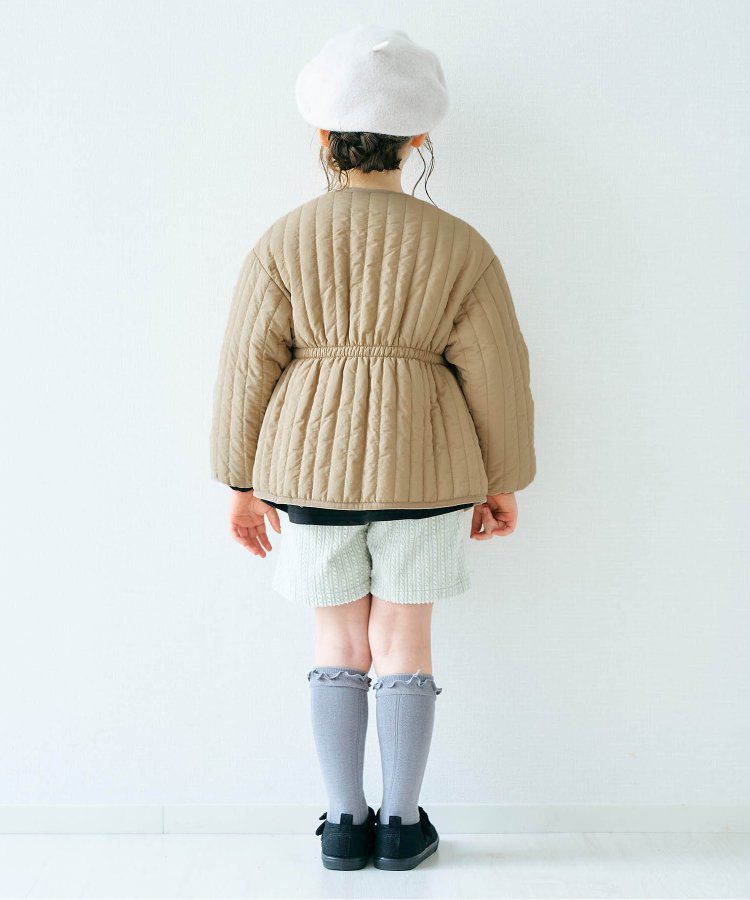 日本 apres les cours - 絎縫束腰氣質金釦雙面穿外套-花朵x淺卡其