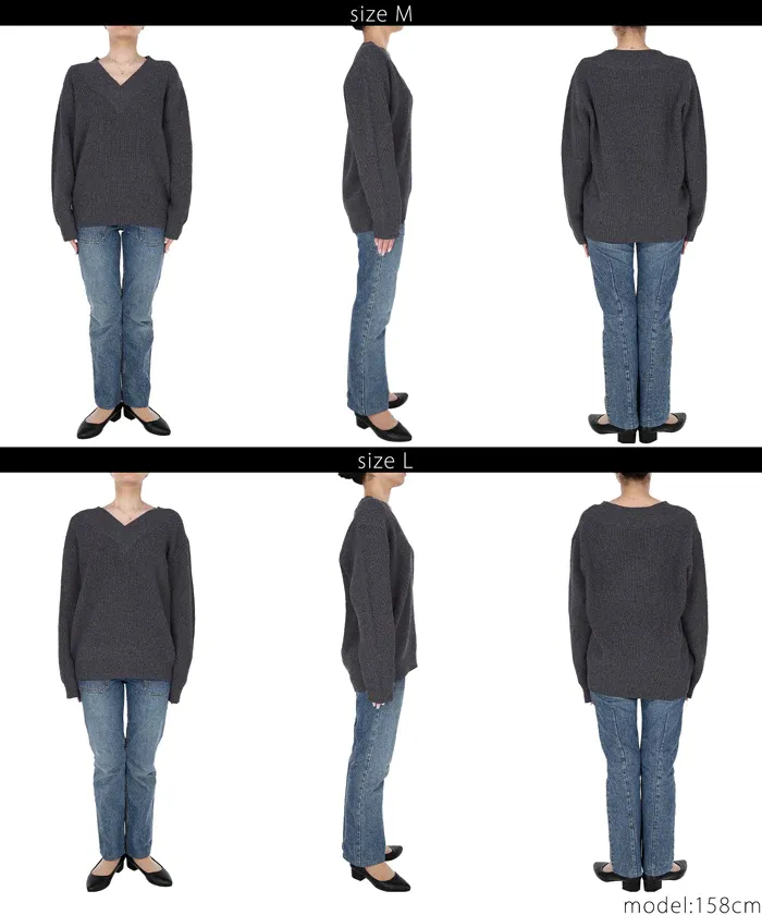 日本 COCA - 文藝V領羅紋針織毛衣-芥黃