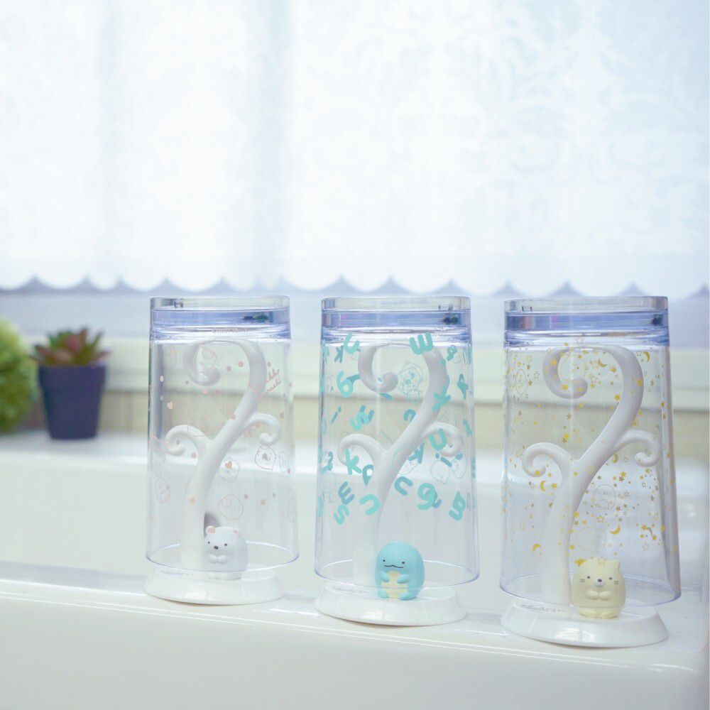 日本 Hashy - 樹枝造型杯架/漱口杯組-角落生物-北極熊 (杯子Φ6.5x11cm)