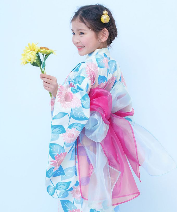 日本 devirock - 2way穿搭浴衣洋裝華麗4件組-璀璨花火-靛藍