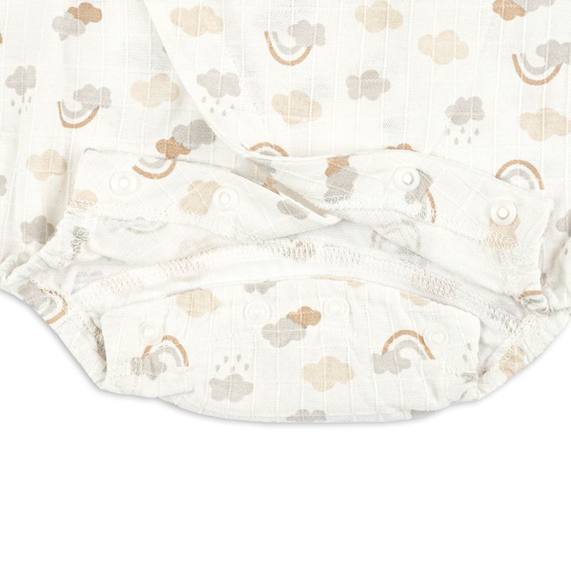 akachan honpo - 涼爽短袖兔裝-雲朵-淺卡其色