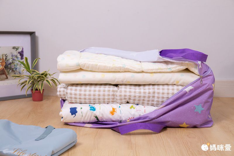 防水棉被衣物收納袋-小兔-藍色