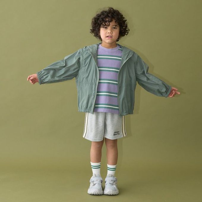 日本 b-ROOM - 2way輕巧尼龍連帽風衣(袖可拆)-軍綠