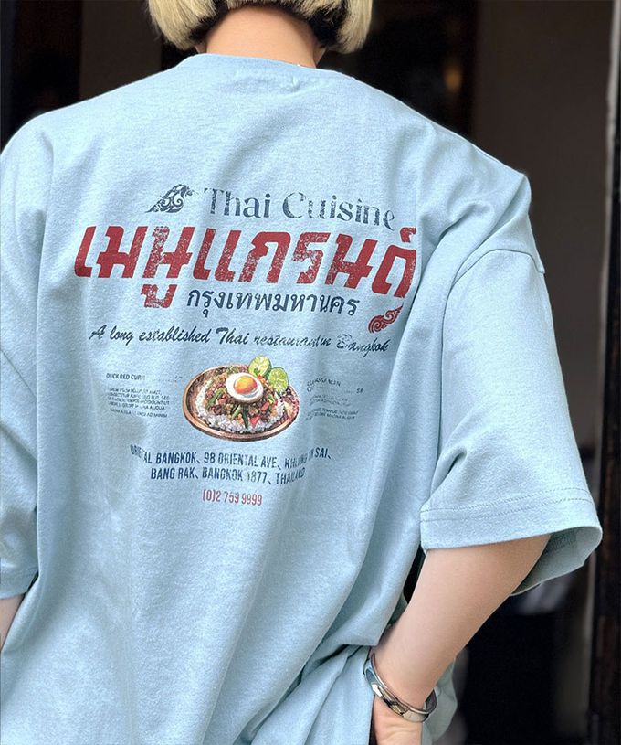 日本 Classical Elf - Java 純棉泰國風印花寬鬆短袖T恤-水藍