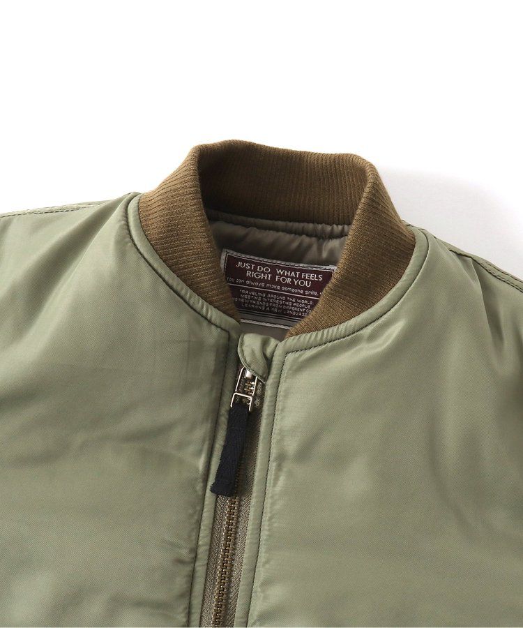 日本 BREEZE - 帥氣鋪棉MA-1飛行外套-軍綠x卡其