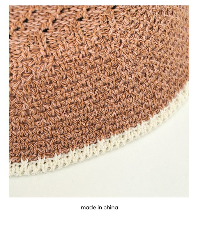 韓國 Soo&Soo - 基本百搭款編織漁夫帽-米杏