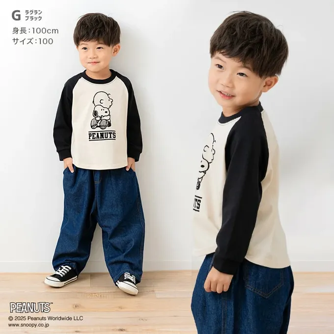 日本 Chil2 - 限定聯名 縮口印花長袖上衣-卡通人物SNOOPY-大集合-白