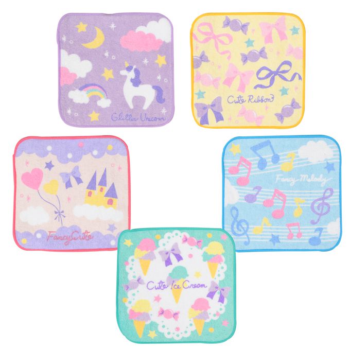 akachan honpo - 小方巾5條組-甜美夢幻 (15×15cm)