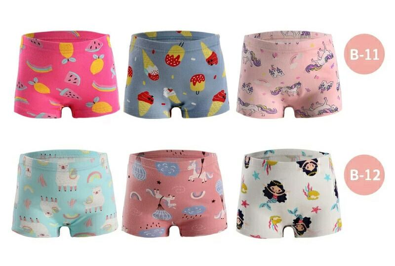 日本 Ho-ho kids - [樂天4冠王]100%棉女孩內褲(3入)-羊駝/獨角獸/美人魚-水藍粉白