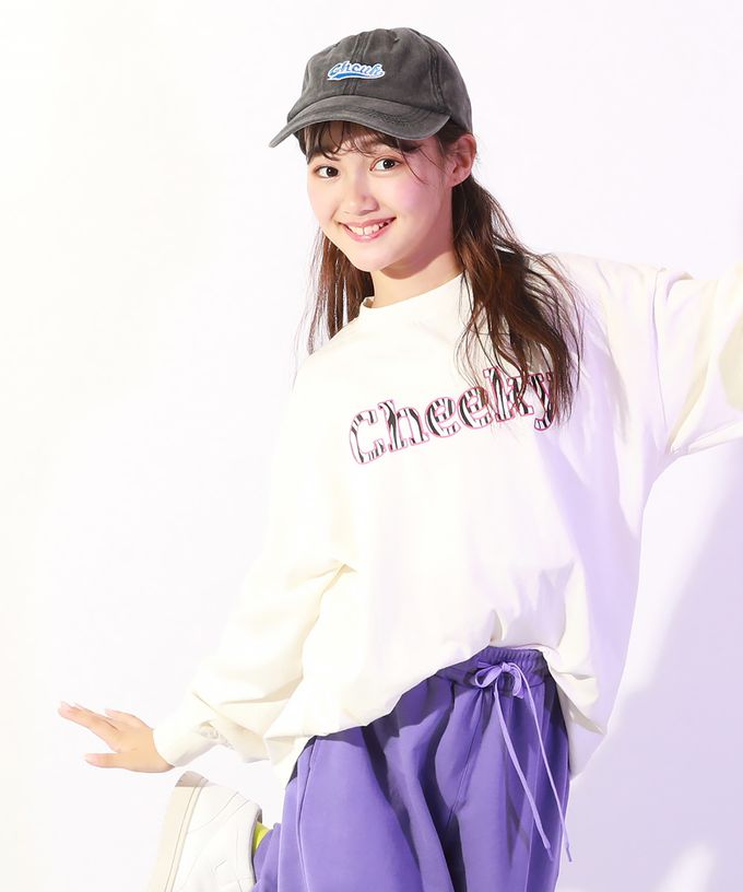 日本 devirock - DANCE 純棉舒適寬版長袖上衣-手臂玫瑰-白