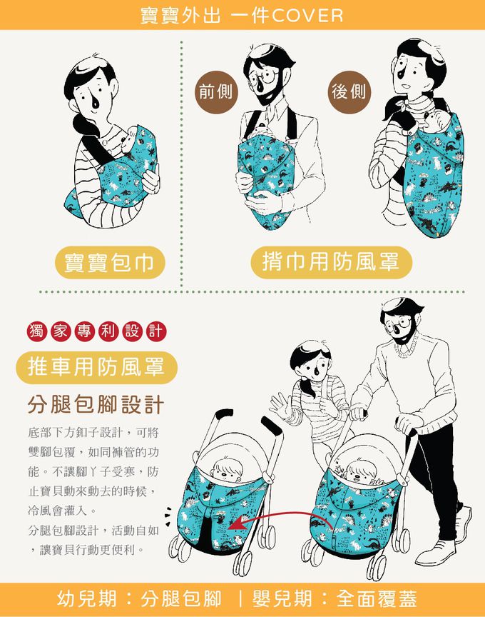 喜福HiBOU - 從小用到大和歌山多功能雙面連帽防風被(披肩)嬰兒防風罩-包巾哺乳巾蓋毯、純棉雙面皆可用-粉色自由鳥