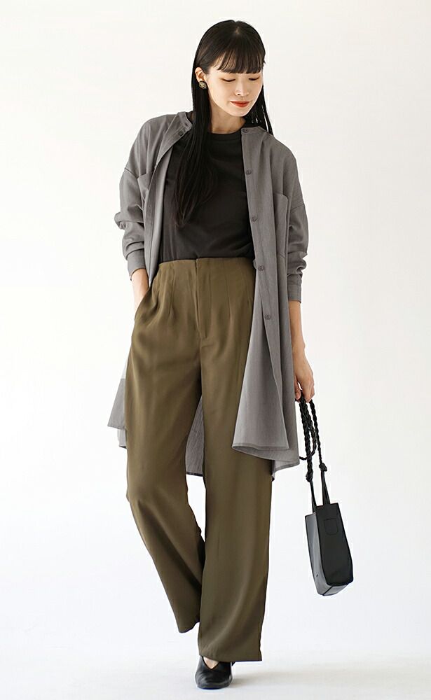 日本 zootie - 氣質雙扣前口袋長版襯衫-淺灰