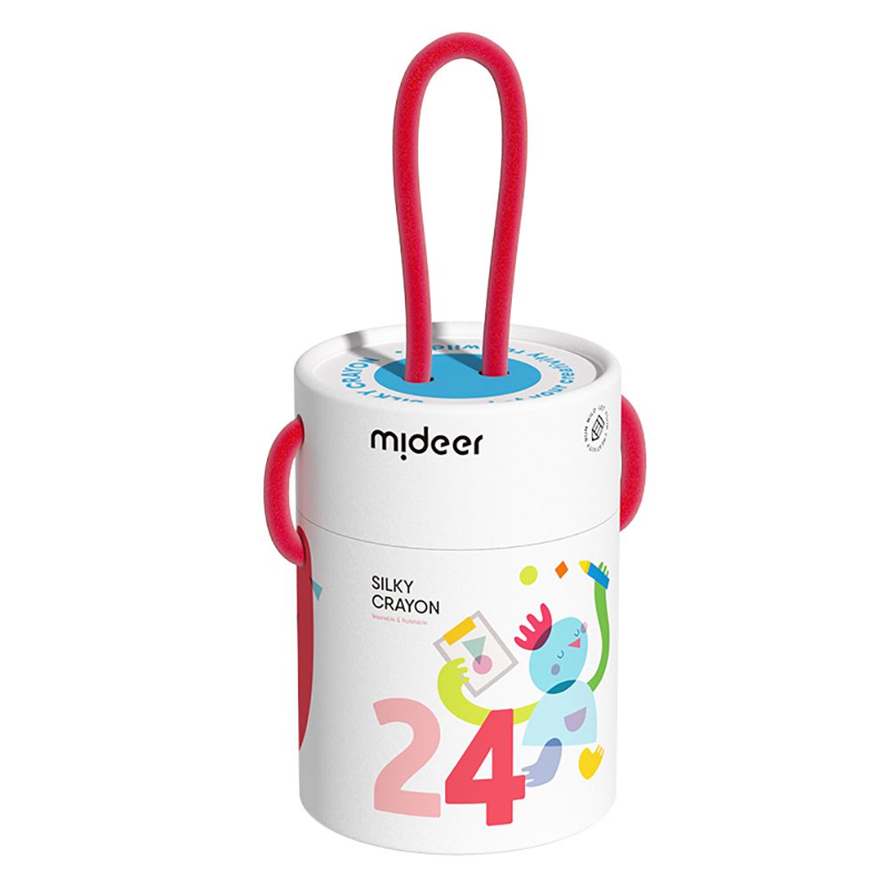 MiDeer - 可洗式速乾絲綢蠟筆(24色)