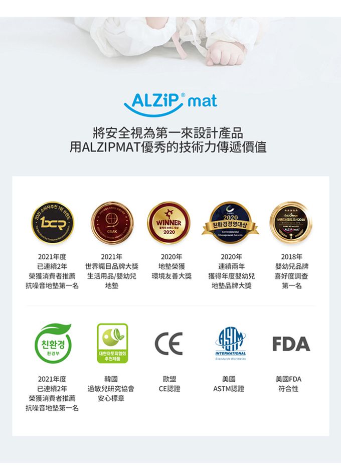 Alzipmat - 韓國 愛的城堡防撞墊+數字遊戲貼片組合 (單片灰色)