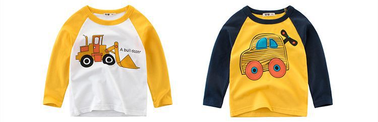 純棉長袖上衣-黃色發條車