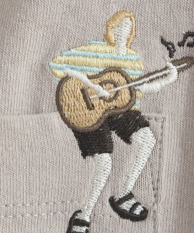 日本 Lupilien - 16OE天竺棉 俏皮刺繡五分袖上衣-花束-白