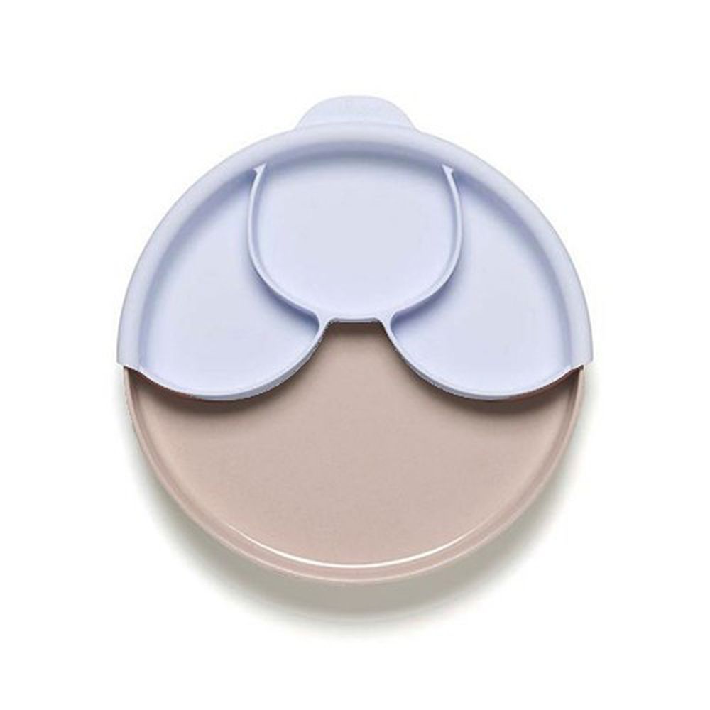 美國Miniware - 微兒天然寶貝用品系列-聰明分隔餐盤組-鮭魚薰衣草 (媽咪愛限定色)-竹纖維麵包盤*1 矽膠分隔盤*1 矽膠防滑吸盤*1