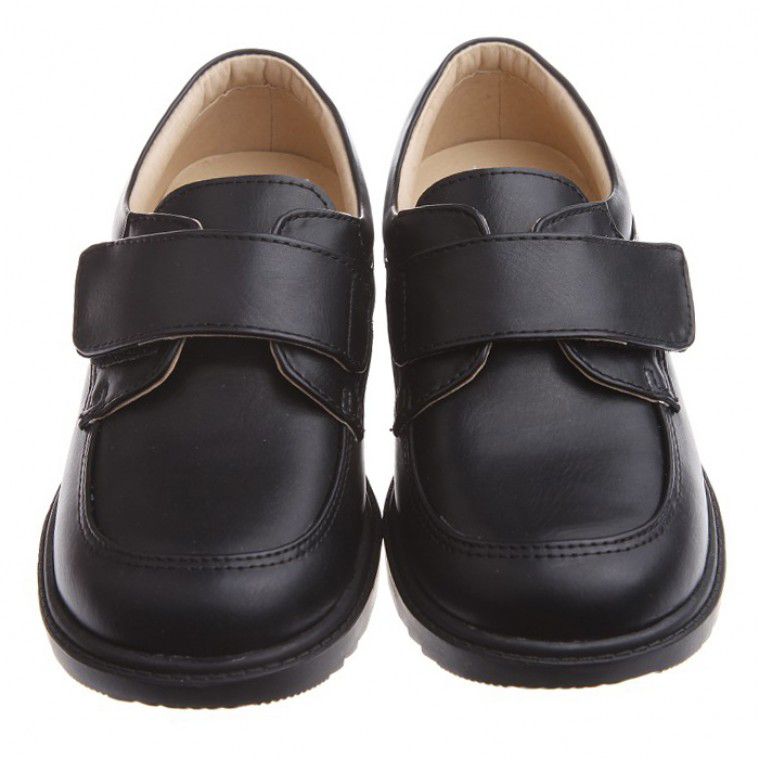 時尚經典款純黑色男童紳士皮鞋