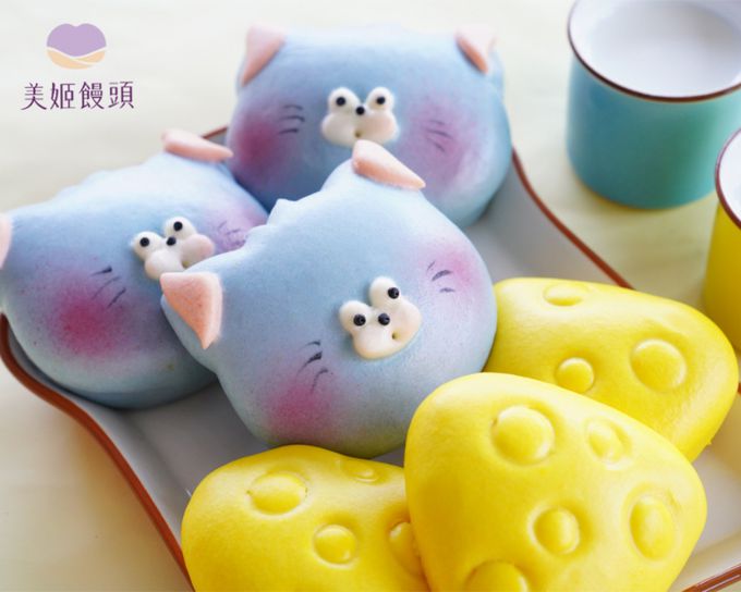 美姬饅頭 - 貓和起司鮮乳造型饅頭