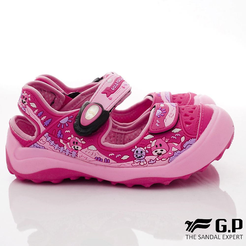 G.P - 護趾磁扣兒童涼鞋(中小童款)-桃紅