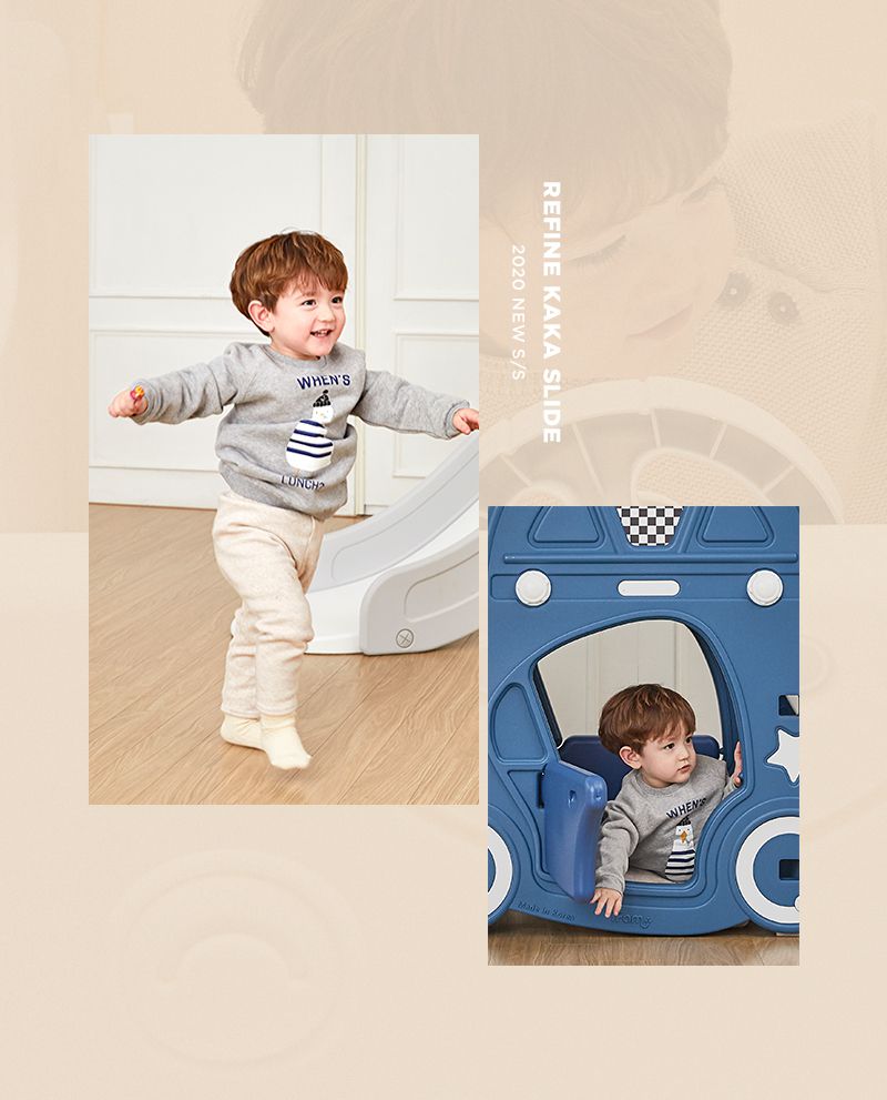 韓國 iFam - 汽車滑梯-湖水藍