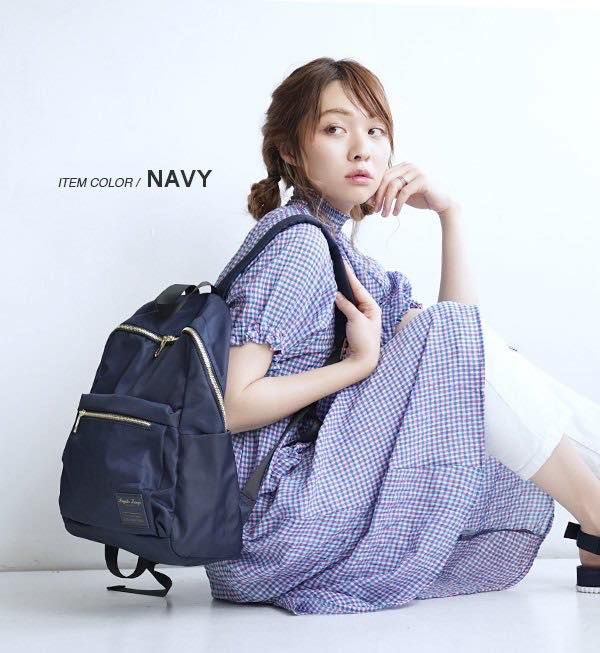 日本 Legato Largo - 撥水加工微光多功能收納後背包-NV海軍藍 (30x39x15cm)