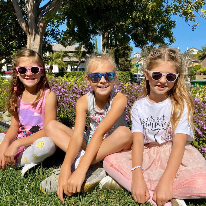 美國 Roshambo - 繽紛視界 時尚墨鏡-圓框-兒童款-海軍藍(偏光紫) (5-12Y)