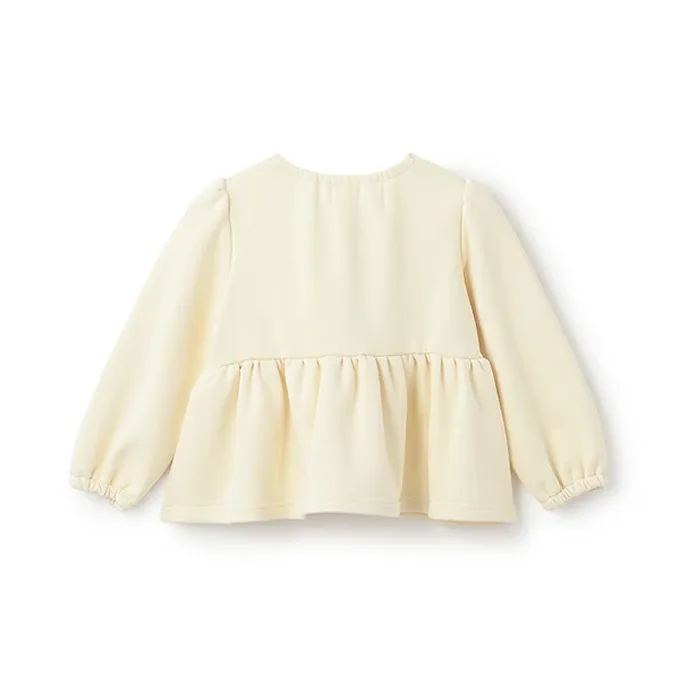 日本 Lycee mine - 胸前蝴蝶結領荷葉上衣-黃