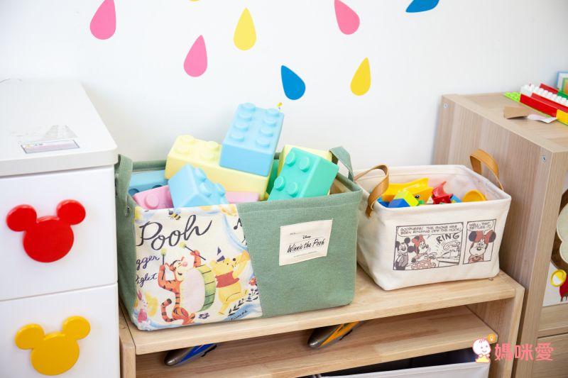 日本 LIV HEART - 迪士尼布質提把收納箱-拼接小飛象-紫 (38x26x23cm)