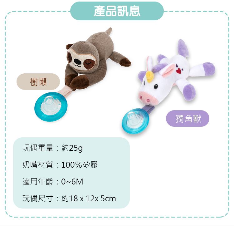 Nuby - 安撫奶嘴玩偶(附0-6M奶嘴)_獨角獸
