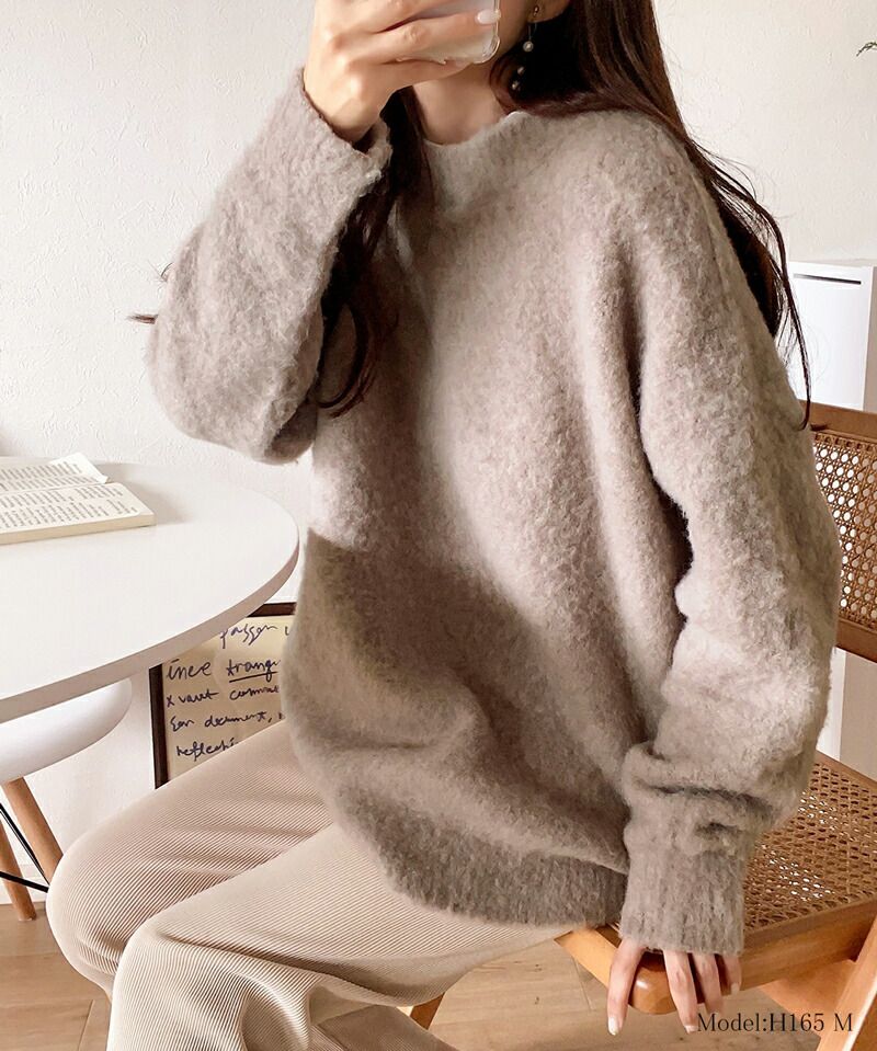 日本 Classical Elf - 2WAY輕量柔軟毛絨寬鬆針織外套-水藍