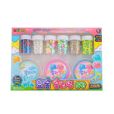 韓國MYTOYS - 史萊姆童趣寶盒9件組-●史萊姆45g*3入 (粉色+透明+藍色)●亮片*1瓶●珠珠*5瓶