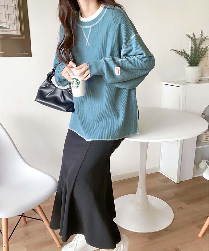 日本 Classical Elf - Java 華夫格車線薄長袖上衣-象牙米