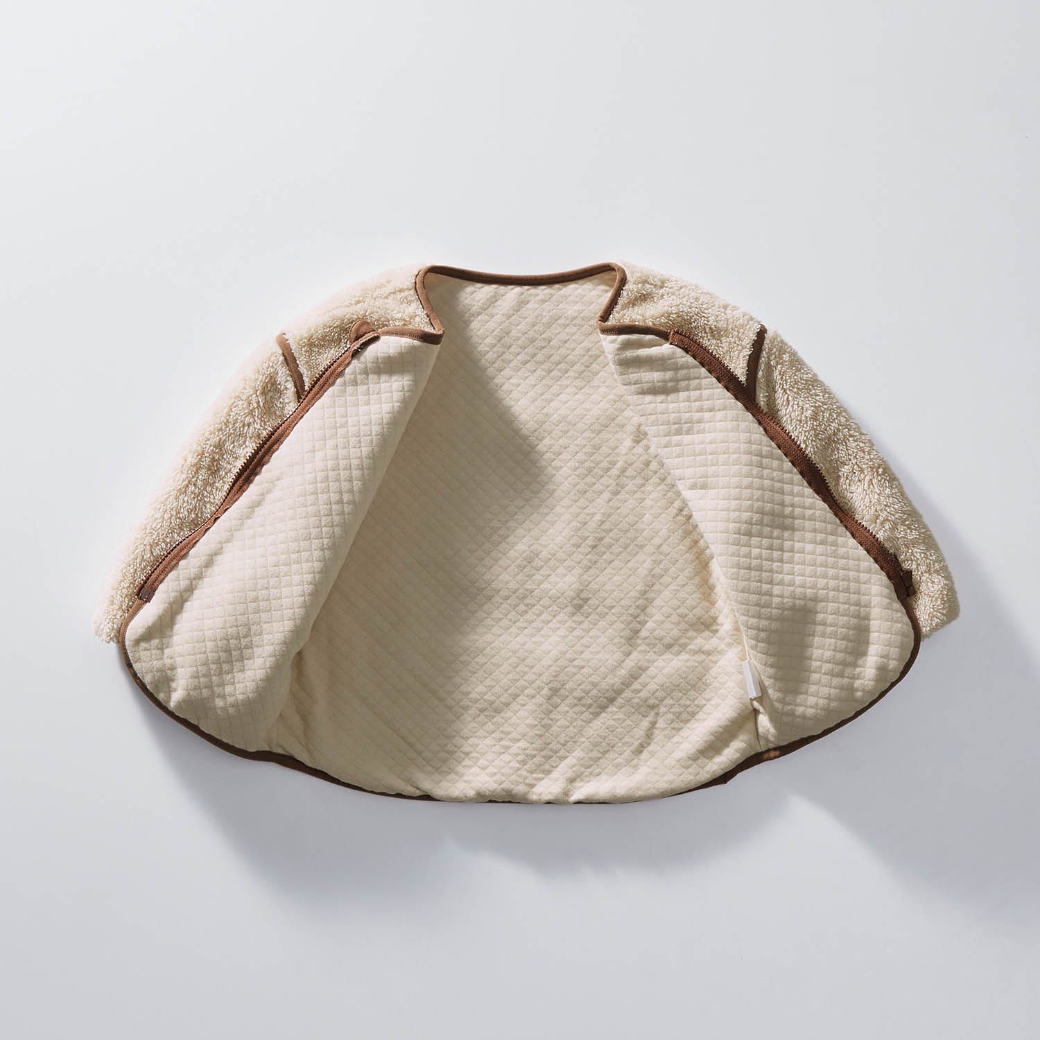 日本千趣會 - 迪士尼毛絨保暖外套-米奇刺繡-淺米杏
