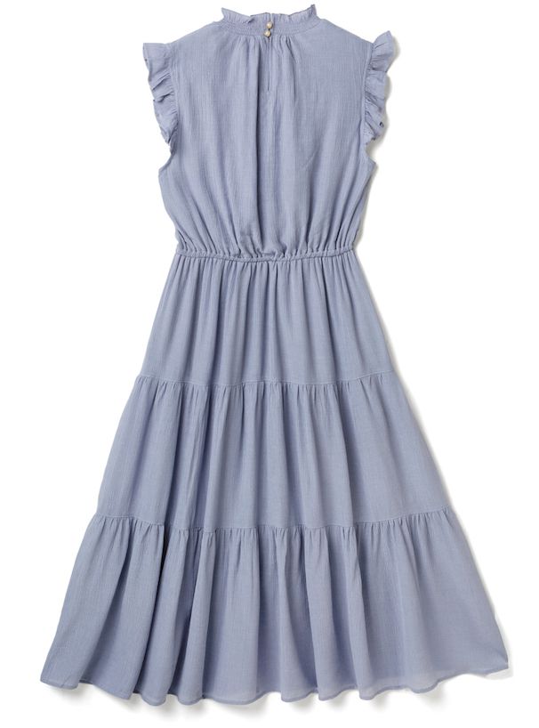 日本 GRL - 清新夏日收腰飛飛袖洋裝-星塵藍