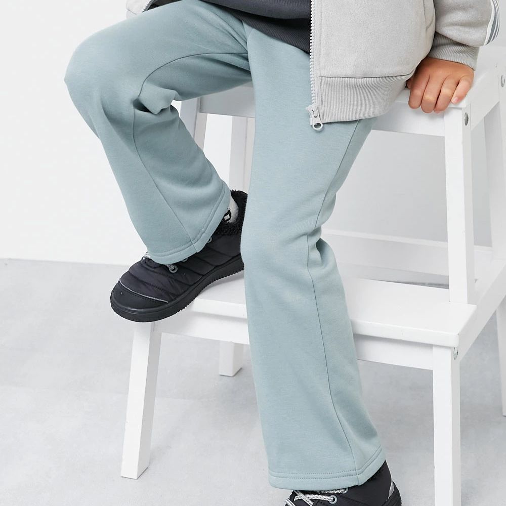 RICH WARM 保暖裏毛喇叭長褲-淺藍