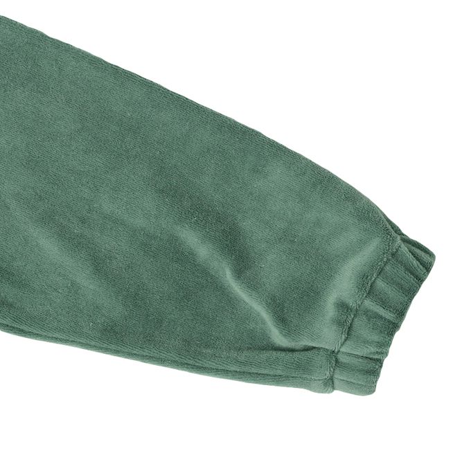 akachan honpo - 長袖亨利領休閒上衣-天鵝絨-綠色