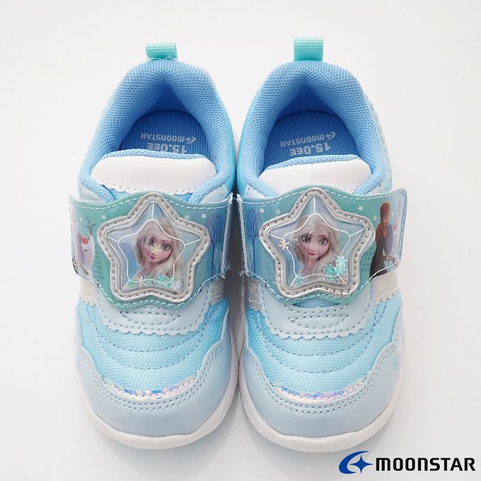 Moonstar日本月星 - 冰雪奇緣電燈鞋(中小童)-機能運動鞋-藍